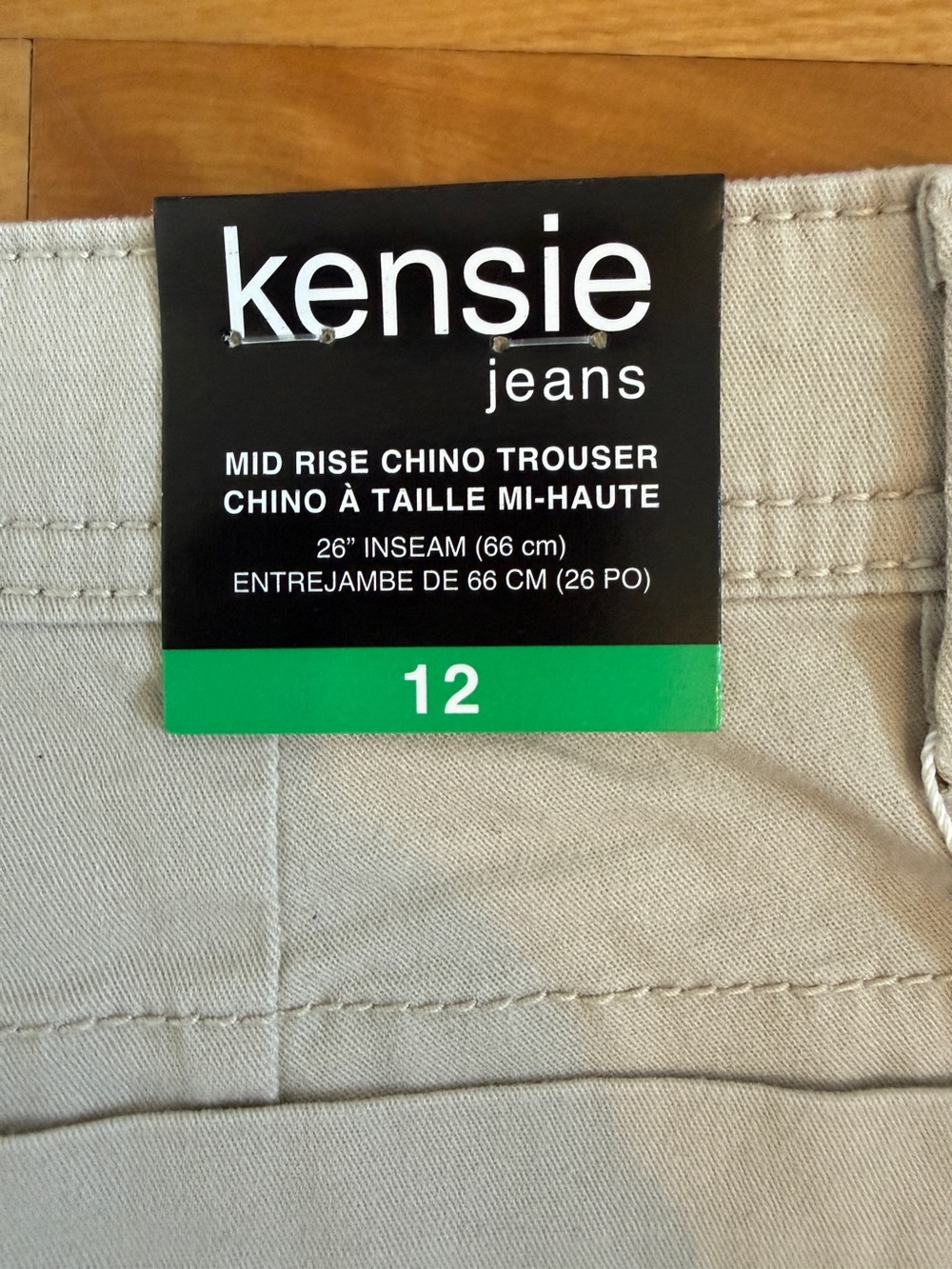 kensie Beige Mid-Rise Chino Ankle Pants